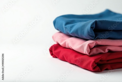 A lone, folded fabric flap; stark white backdrop , flaps, sewing, craft