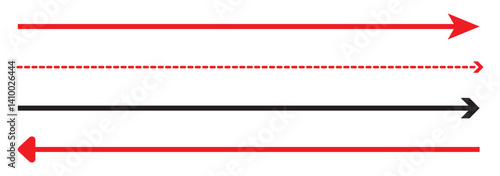 Set of both side long arrow icon. Arrows icon vector. Set Right and Left pointer arrow. EPS 10