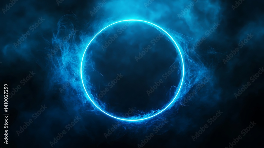 Luminous Blue Ring with Energy Smokes on Transparent Background Design Element Luminous Blue Ring with Energy Smokes on Transparent Background Design Element