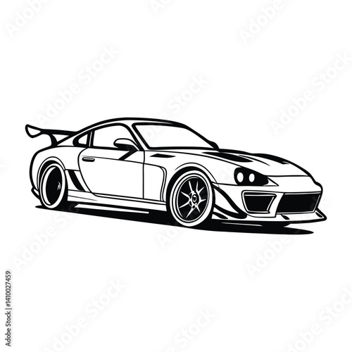 Sports  Car Silhouette Vector
