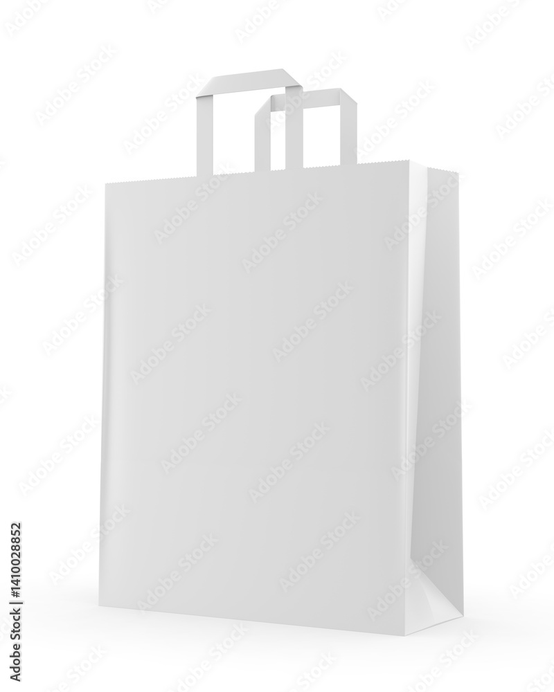 Blank shopping and delivery paper bag for mock up and template design. 3d illustration. Blank shopping and delivery paper bag for mock up and template design. 3d illustration.