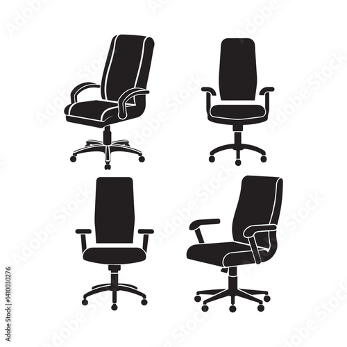 Adjustable Office Chair Vector, Ergonomic Chair Symbol icon