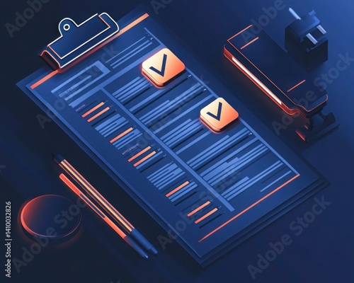 Obraz na płótnie A highly realistic detailed checklist of internal business practices, presented in a professional layout with clean typography, accurate visual data, and subtle shadows for depth. w salonie