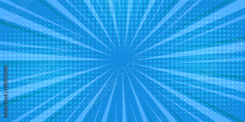 Abstract blue comic zoom background vector illustration