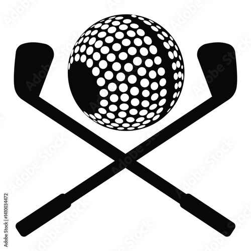 hockey stick golf ball silhouette