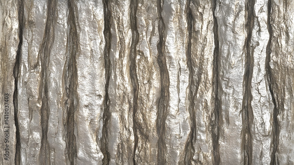 Fototapeta premium Silver Metallic Tree Bark Texture Background