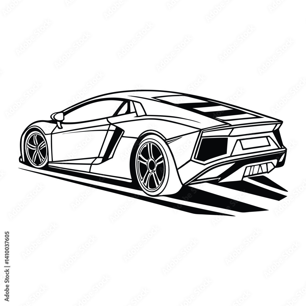 Fototapeta premium Sports Car Silhouette Vector 