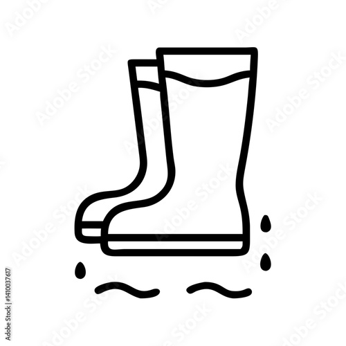 Rain Boots Splashing in Puddles  