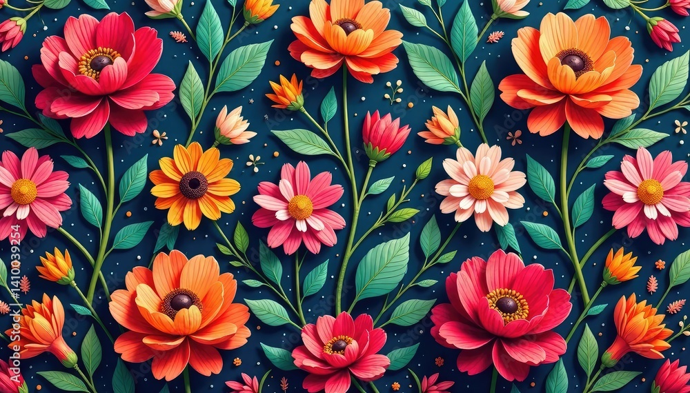 Intricate floral pattern, repeating seamlessly , subtle, image, illustration Intricate floral pattern, repeating seamlessly , subtle, image, illustration