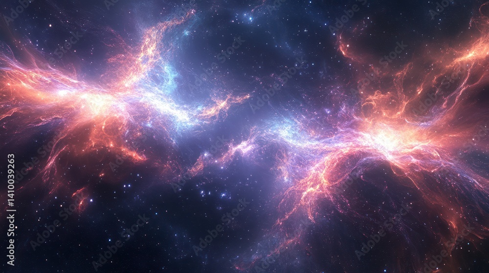 Stunning cosmic nebula displaying vibrant colors and stardust in space Stunning cosmic nebula displaying vibrant colors and stardust in space