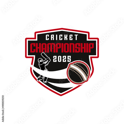 Sports Badge Logo for Cricket Academy Training Team Club Vector Template 