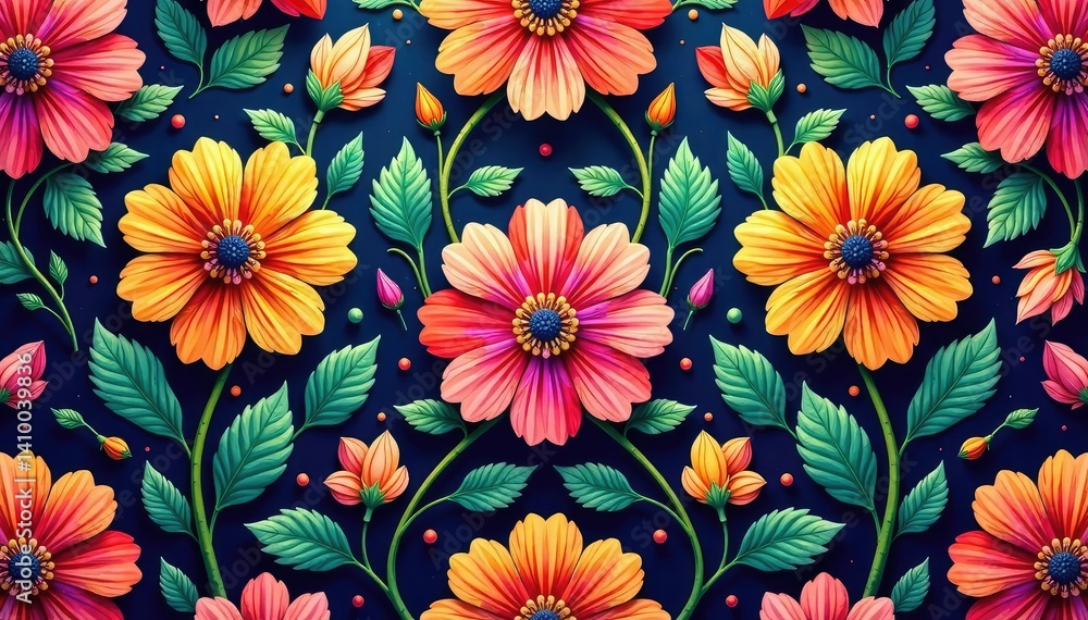 Intricate floral textile design, repeating seamlessly , seamless pattern, retro, design Intricate floral textile design, repeating seamlessly , seamless pattern, retro, design