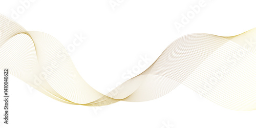 Luxury yellow golden wavy curve lines background. Digital futuristic technology concept. Gradient banner background.  Science, banner, business, poster, template, music background.