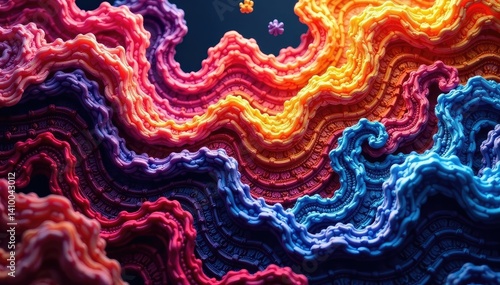 Intricate textile with flowing, repeating motif , visual, fabric