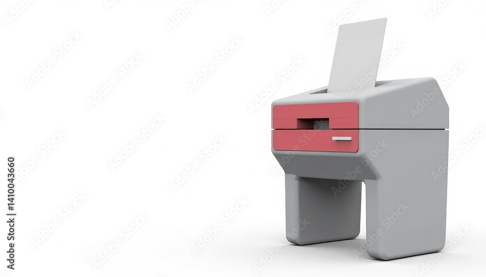 Isolated image of voting machine on white background, election results, election technology Isolated image of voting machine on white background, election results, election technology