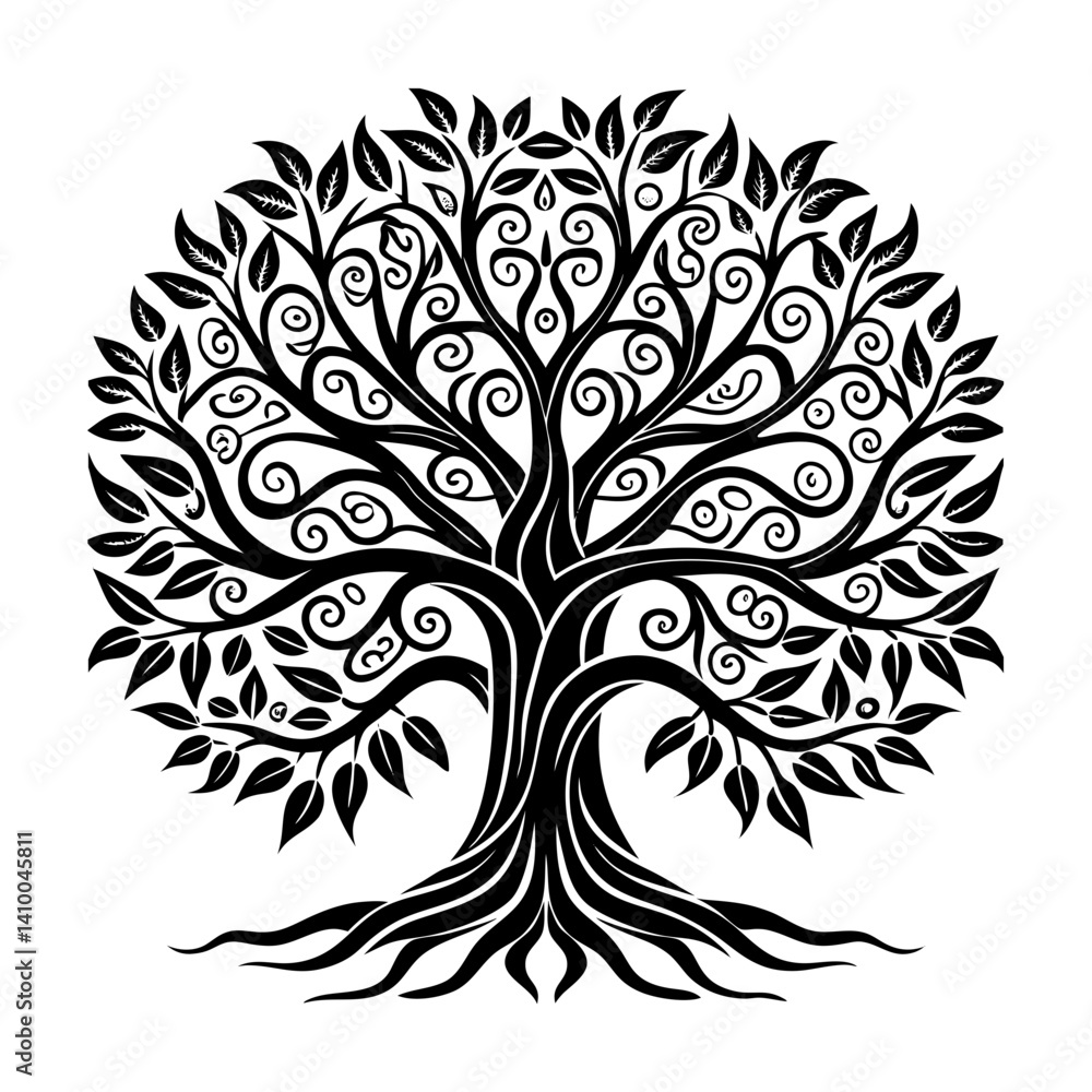 Obraz premium Tree vector silhouette illustration