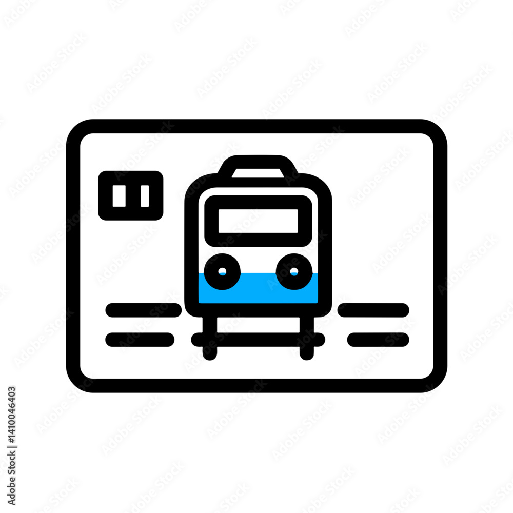 Public Transportation Card Featuring Train Icon Public Transportation Card Featuring Train Icon