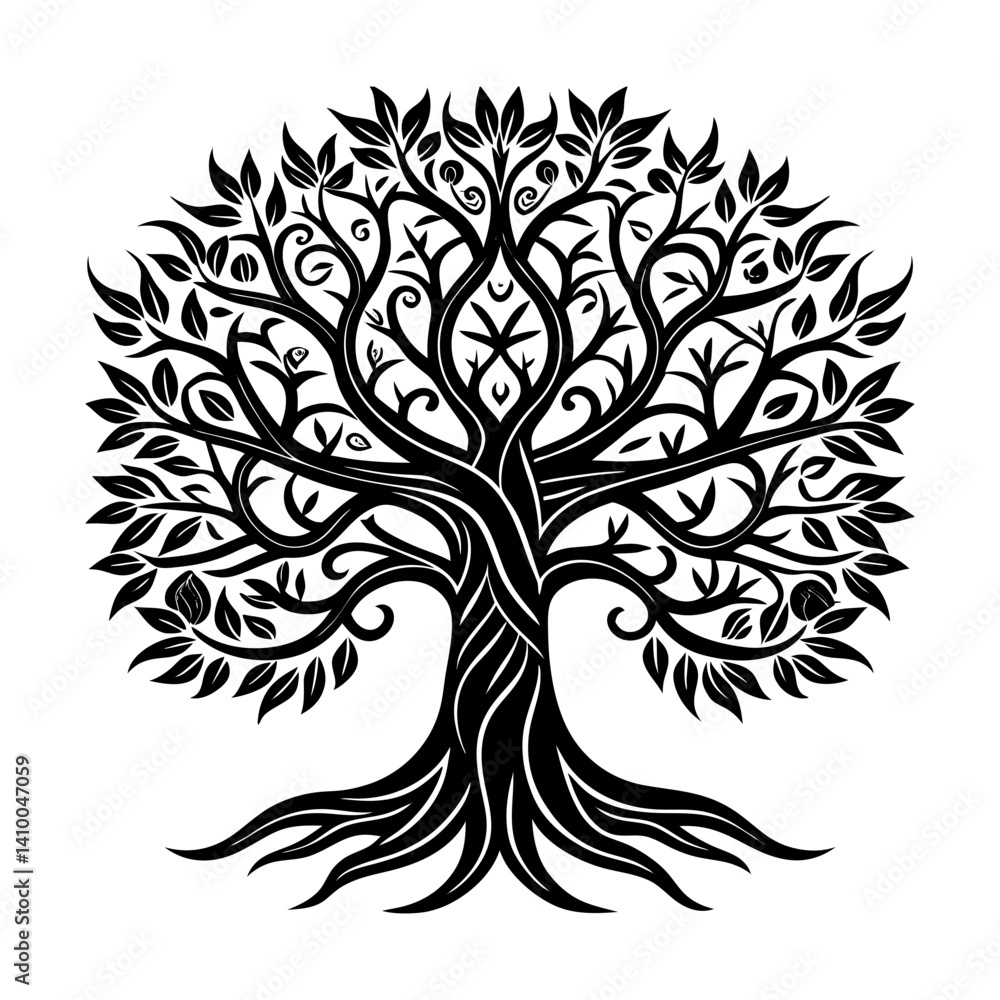 Obraz premium Tree vector silhouette illustration