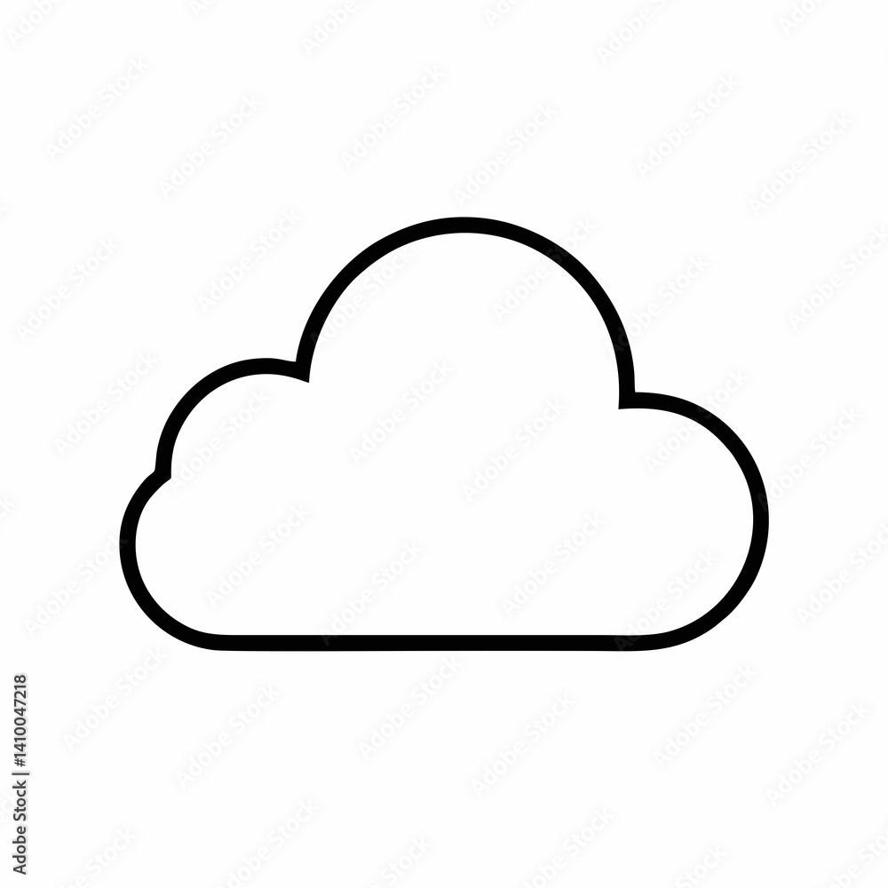 Minimalist vector illustration of a cloud shape Minimalist vector illustration of a cloud shape