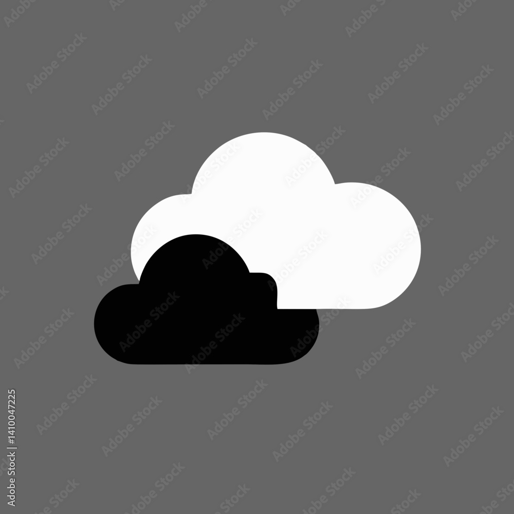 Minimalist vector illustration of a cloud shape Minimalist vector illustration of a cloud shape