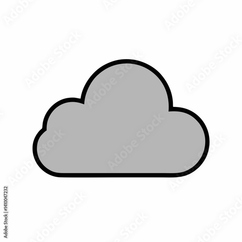 Minimalist vector illustration of a cloud shape
