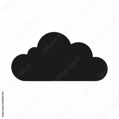 Minimalist vector illustration of a cloud shape