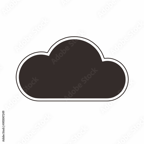 Minimalist vector illustration of a cloud shape