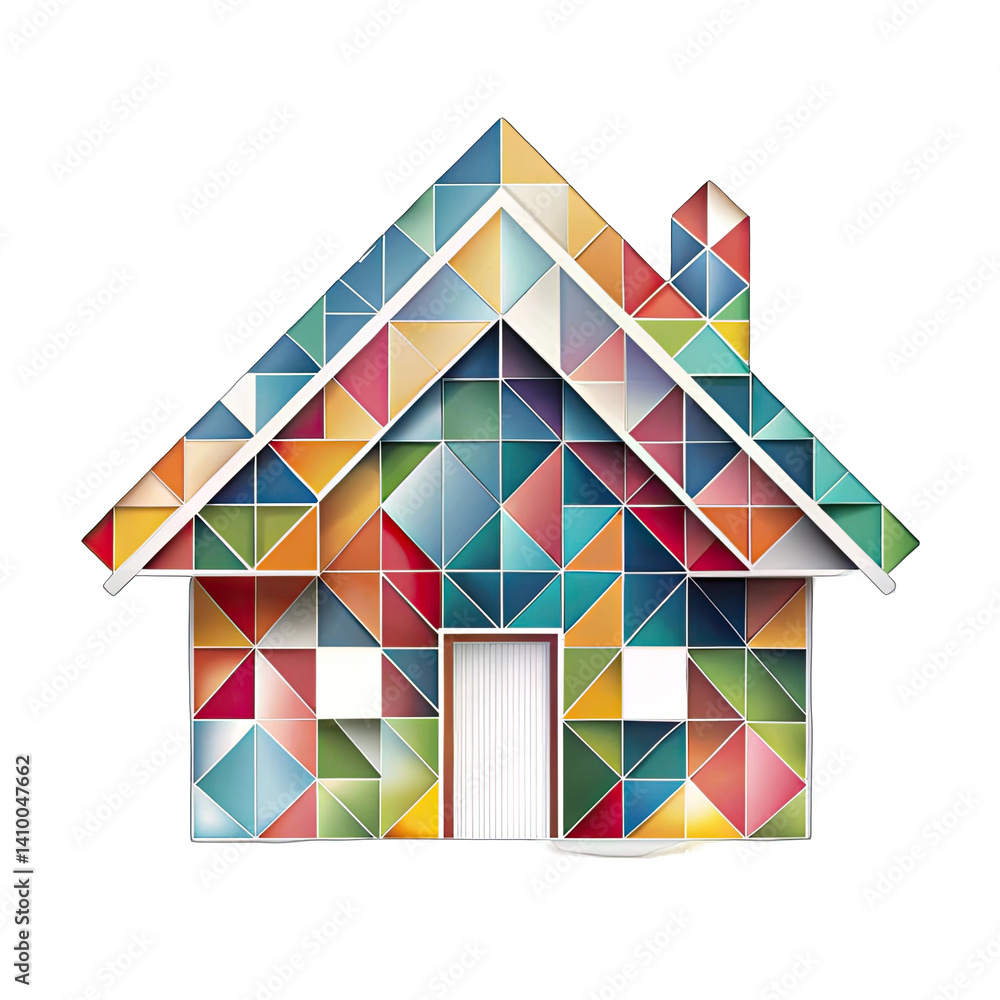 house made of colored pencils