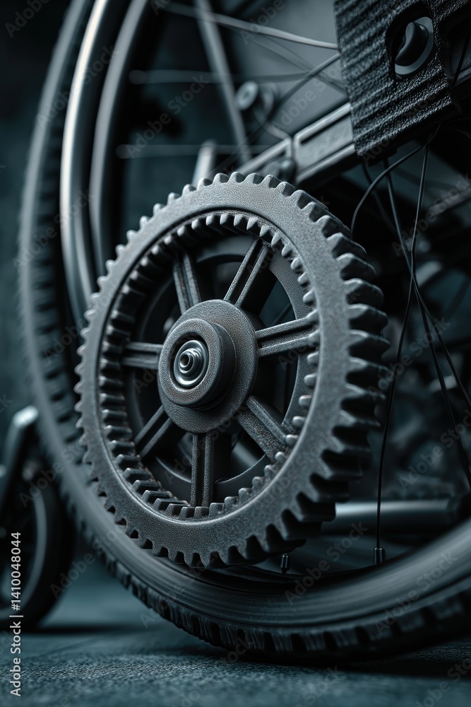 A wheelchair's intricate mechanism, showcasing its engineering - Medical Wheelchair drawing A wheelchair's intricate mechanism, showcasing its engineering - Medical Wheelchair drawing