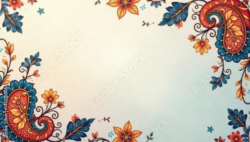 Subtle paisley print on soft muted background , background design, brown