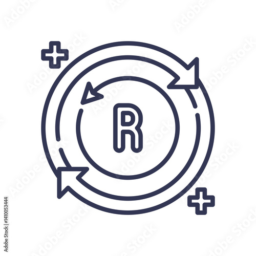 Circular arrows and plus signs symbolize continuous improvement and iterative progress.