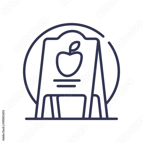 A signboard with an apple symbolizes clear and direct communication.