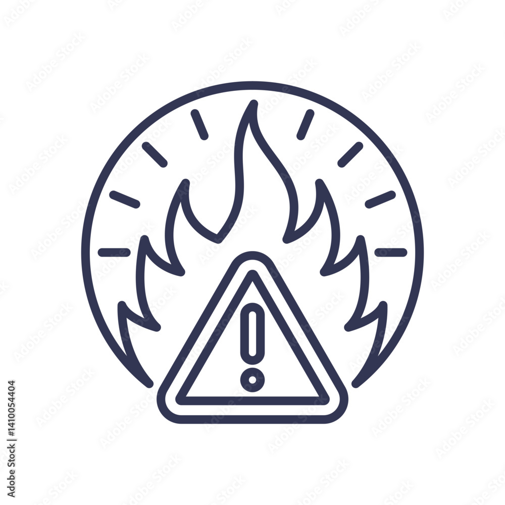Flame and warning sign symbolize chemical reactivity and hazard. Flame and warning sign symbolize chemical reactivity and hazard.