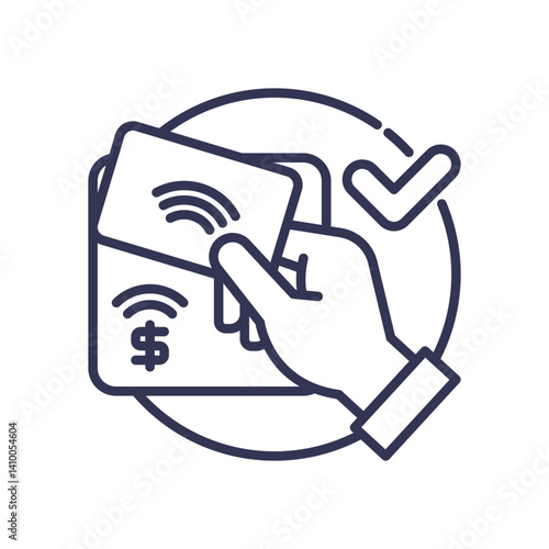 Contactless payment icon symbolizing fast and easy transactions.