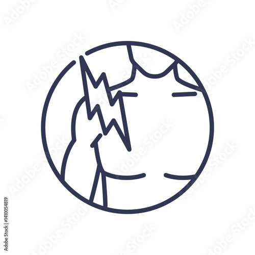 Line art of a person holding their head, symbolizing acute pain or headache.