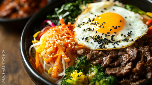 Vibrant Bibimbap Bowl A Colorful Korean Culinary Delight