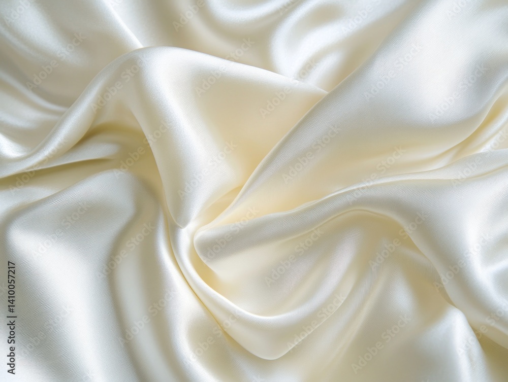 Fototapeta premium Elegant Draped Cream Silk Fabric Texture