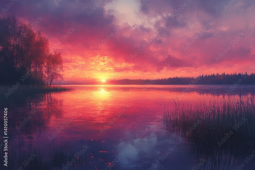Serene sunrise over a tranquil lake (1) Serene sunrise over a tranquil lake (1)