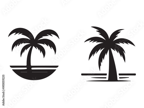 Wallpaper Mural palm tree silhouette on the beach Torontodigital.ca