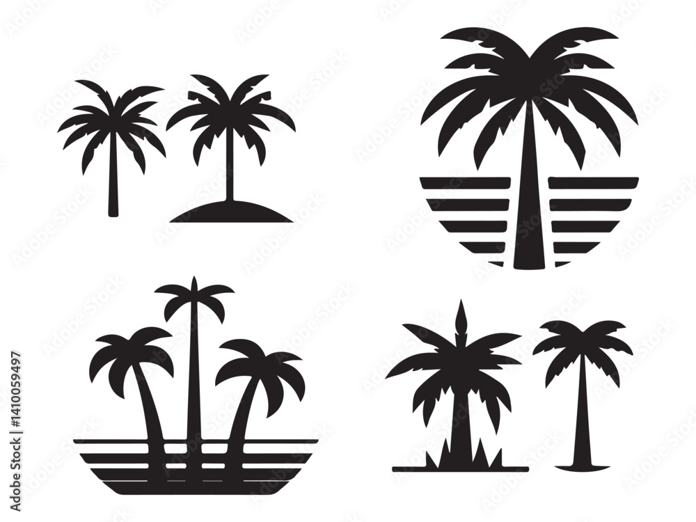 Fototapeta premium set of palm trees