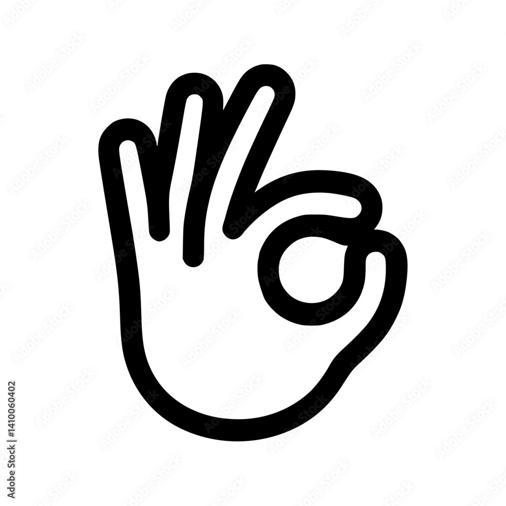 OK hand gesture icon on a minimalist background OK hand gesture icon on a minimalist background