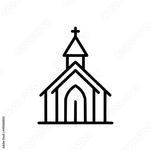 chapel icon illustration in minimalist style  