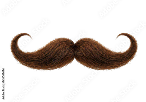 Detailed illustration of a mustache isolated on white background