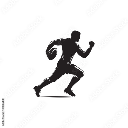The spirit of rugby sport silhouette vector