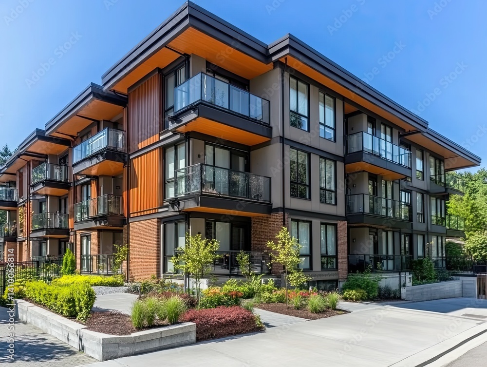 Obraz premium Modern Apartment Building for Sunny Day.