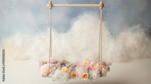 spring flowers hanging swing