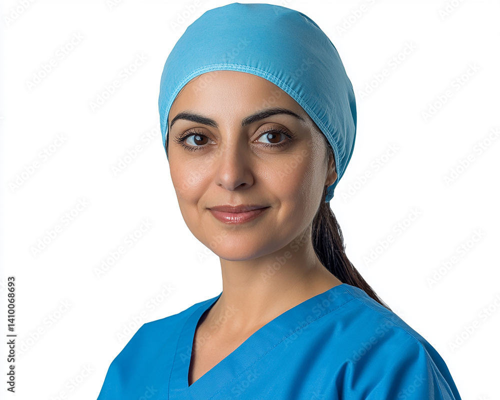 Beautiful woman close-up, doctor nurse care portrait close-up