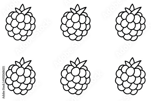 raspberry line art vector design minimal style
