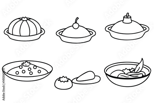 ratatouille beautiful minimalist line art of french dish