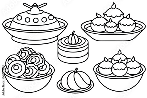 ratatouille detailed line art of iconic french recipe